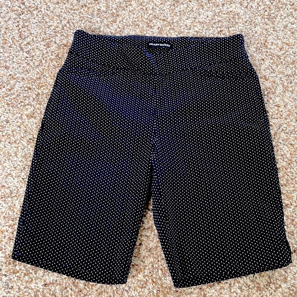 Hillary Radley Bermuda shorts black with white print LIKE NEW - Picture 3 of 7